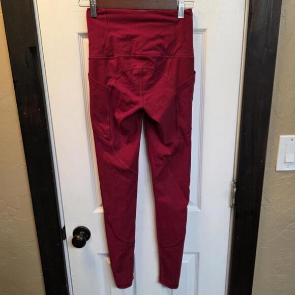 VS Knockout Burgundy High-Waisted Leggings with Side Pockets-XS - Picture 4 of 6